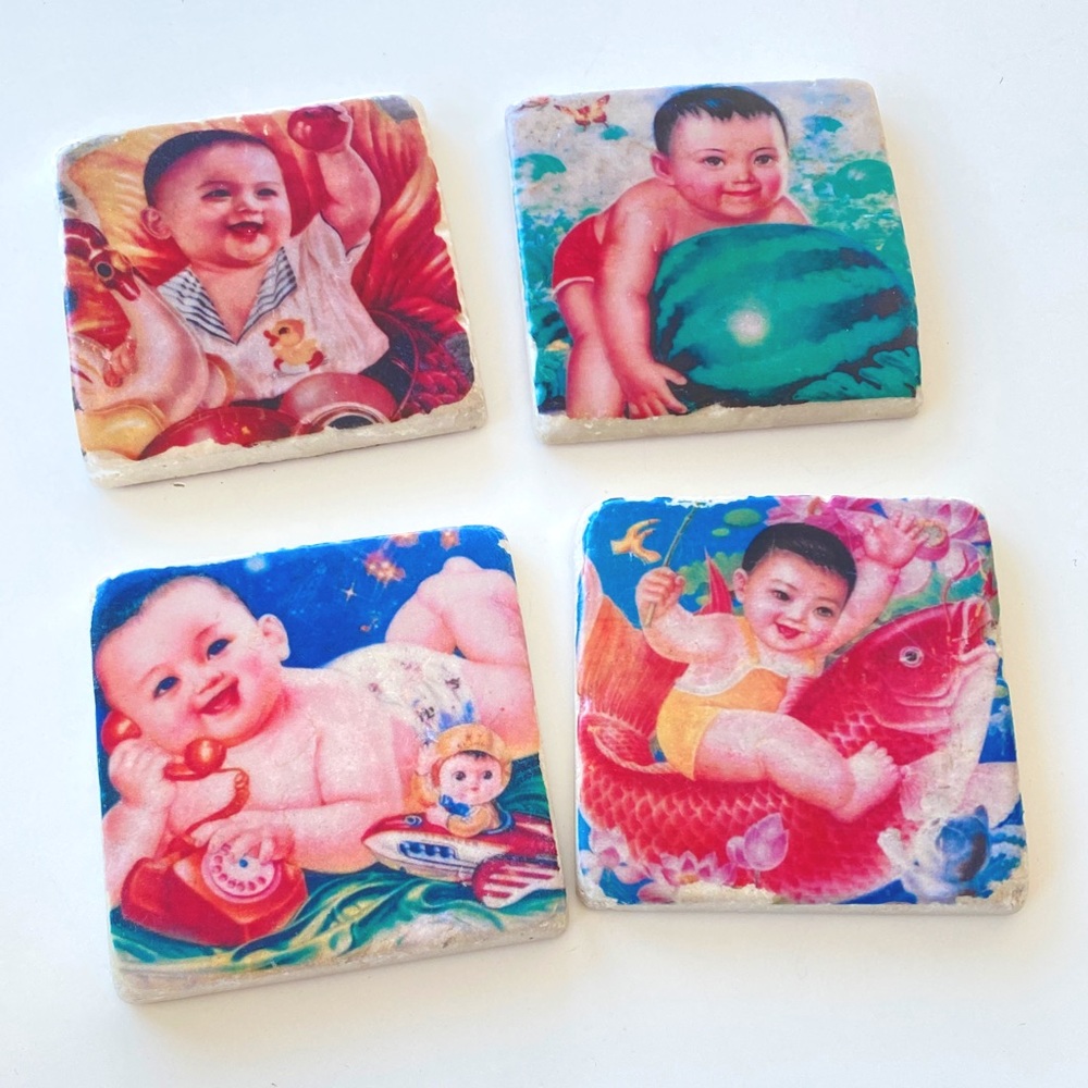 Kitsch-Art Stone Coaster Set
